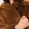 Mid-length faux fur coat