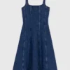 Midi denim dress