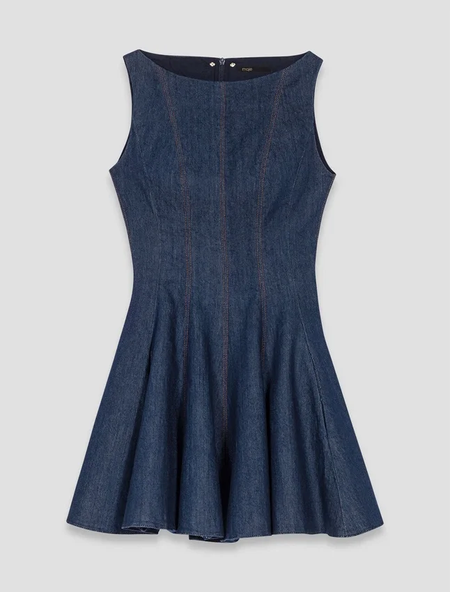 Mini denim dress with ruffles Mini denim dress with ruffles