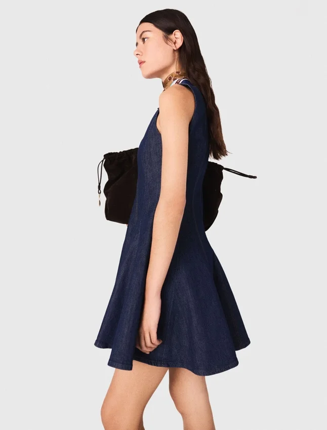 Mini denim dress with ruffles Mini denim dress with ruffles