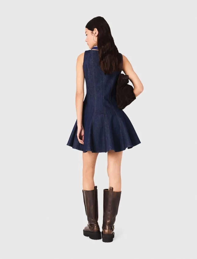 Mini denim dress with ruffles Mini denim dress with ruffles