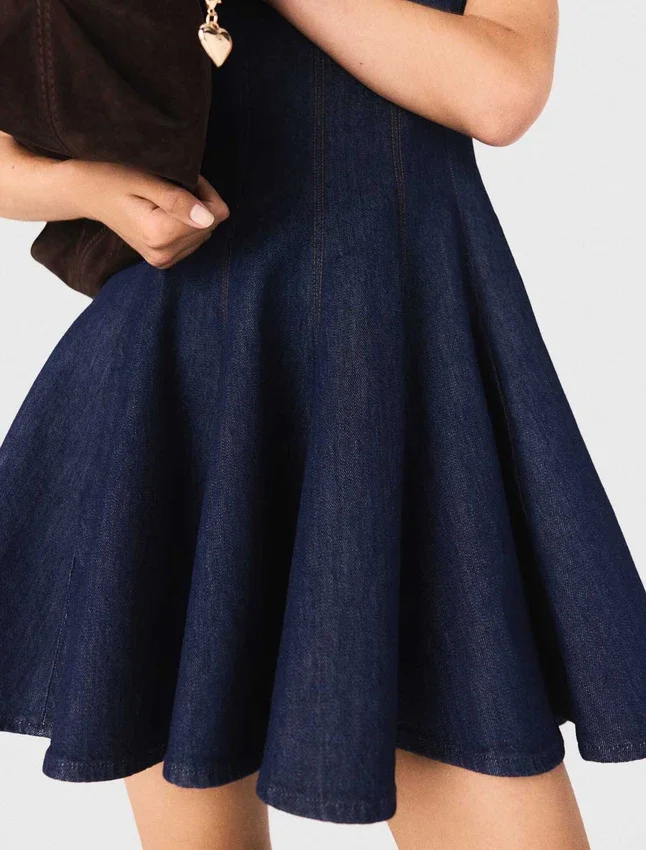 Mini denim dress with ruffles Mini denim dress with ruffles