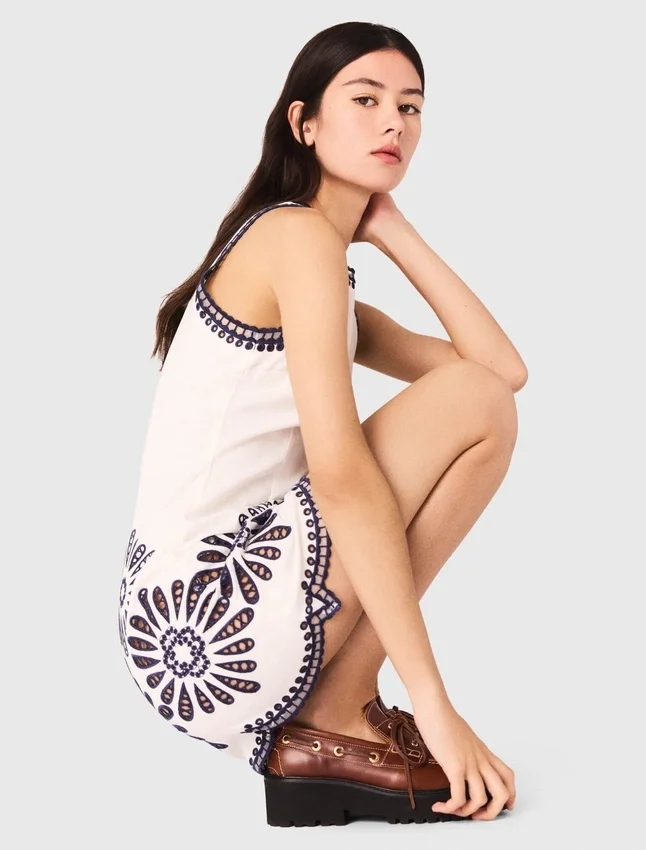 Mini dress with crochet details Mini dress with crochet details