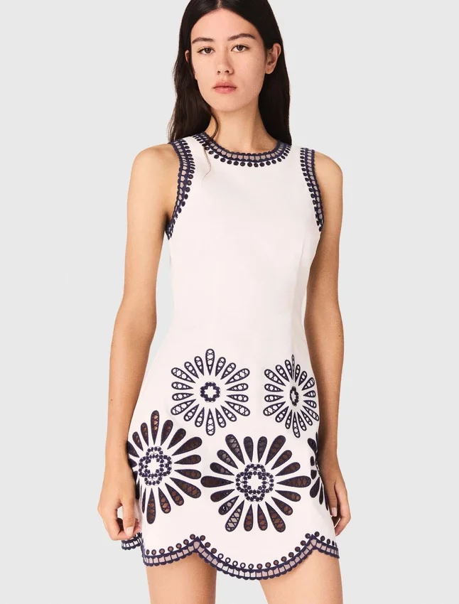 Mini dress with crochet details Mini dress with crochet details