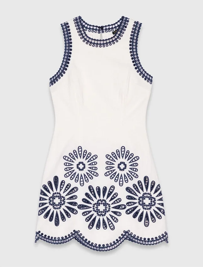 Mini dress with crochet details Mini dress with crochet details