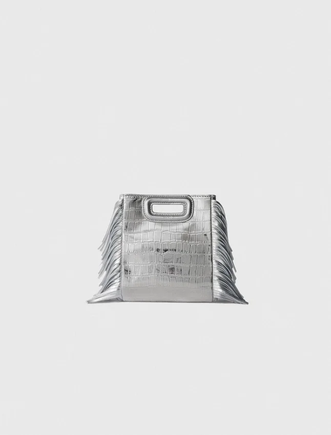 Mini embossed-leather M bag with chain Mini embossed-leather M bag with chain