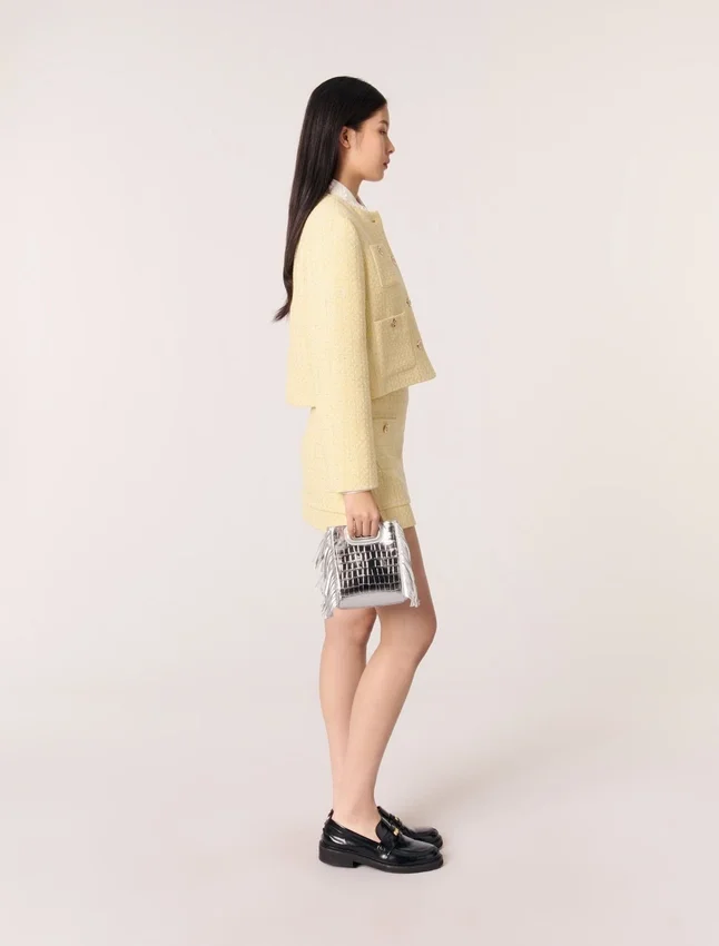 Mini embossed-leather M bag with chain Mini embossed-leather M bag with chain