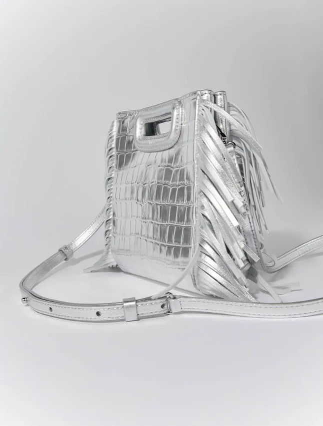 Mini embossed-leather M bag with chain Mini embossed-leather M bag with chain