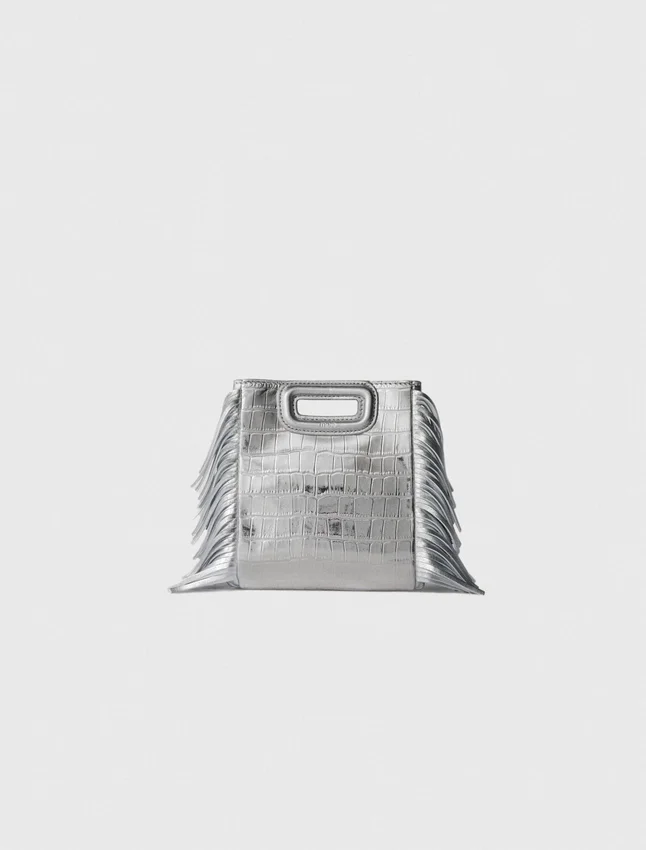 Mini embossed-leather M bag with chain Mini embossed-leather M bag with chain
