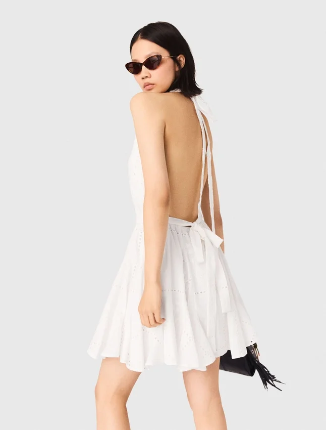 Mini embroidered backless dress Mini embroidered backless dress