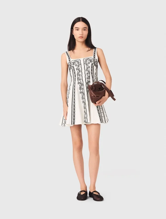 Mini embroidered strap dress Mini embroidered strap dress