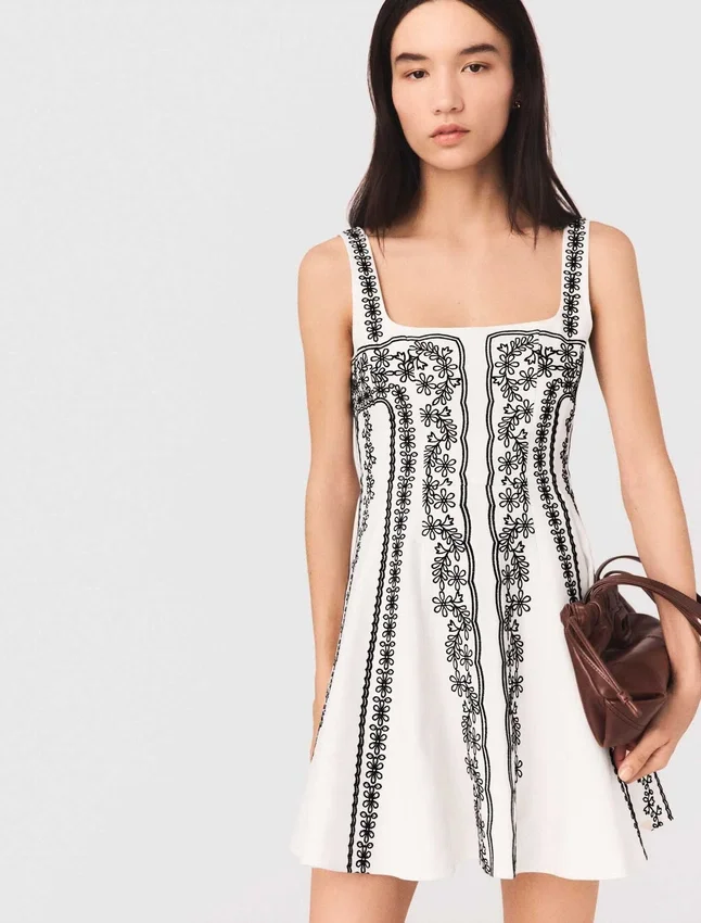 Mini embroidered strap dress Mini embroidered strap dress