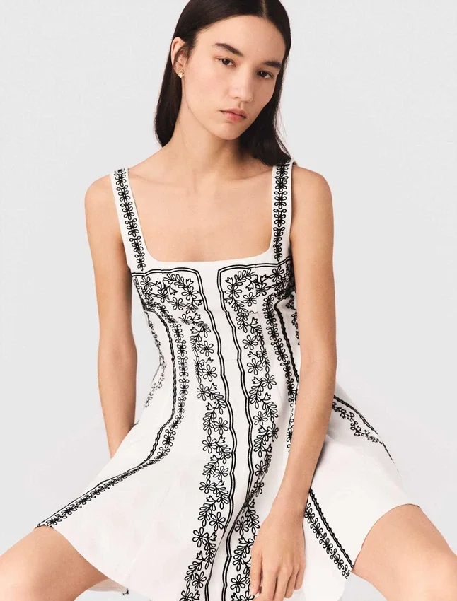 Mini embroidered strap dress Mini embroidered strap dress