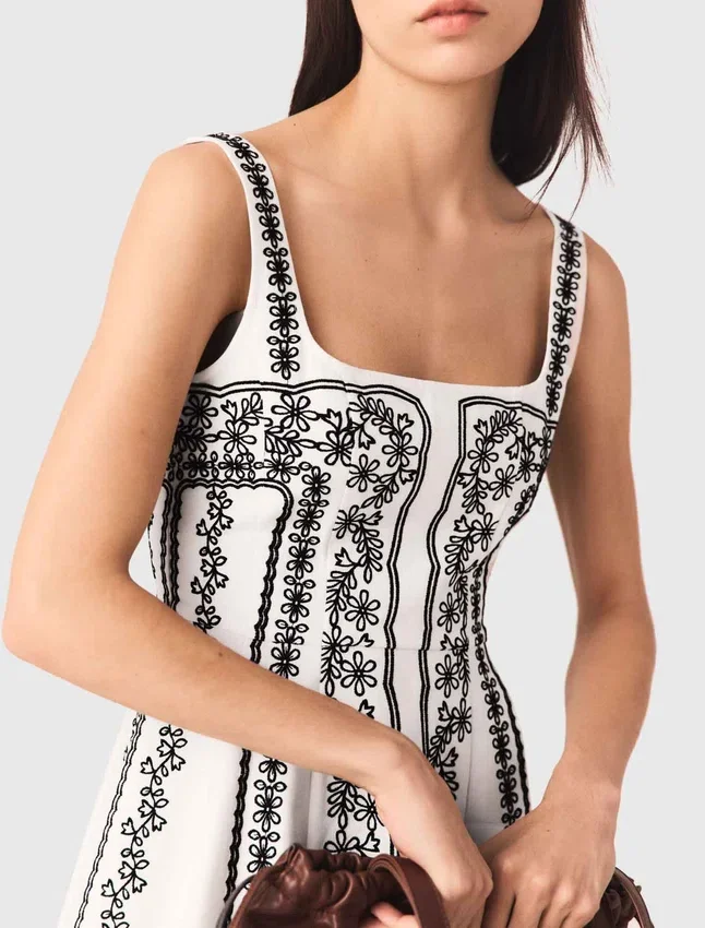 Mini embroidered strap dress Mini embroidered strap dress