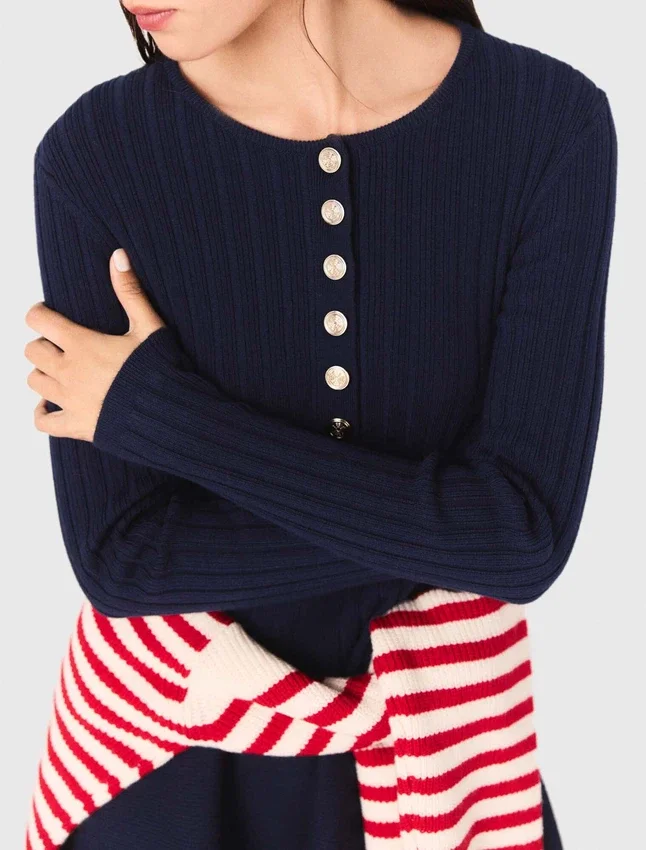 Mini knit dress with flared skirt Mini knit dress with flared skirt