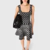Mini patterned knit dress