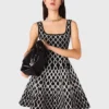 Mini patterned knit dress