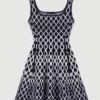 Mini patterned knit dress