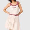 Mini pleated knitted skirt