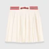 Mini pleated knitted skirt