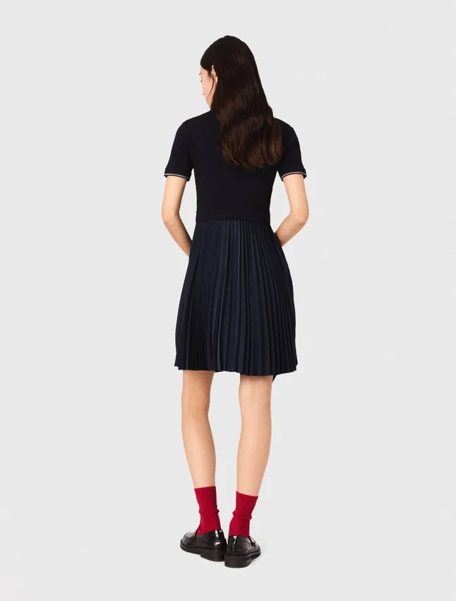 Mini pleated polo collar dress Mini pleated polo collar dress