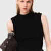 Mini ribbed knit and taffeta dress