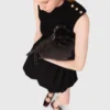 Mini ribbed knit and taffeta dress