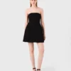 Mini strapless linen dress