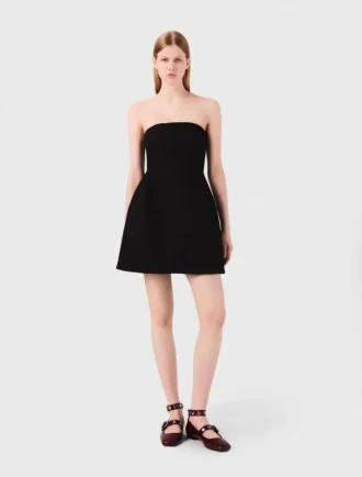 Mini strapless linen dress