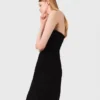 Mini strapless linen dress
