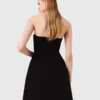 Mini strapless linen dress