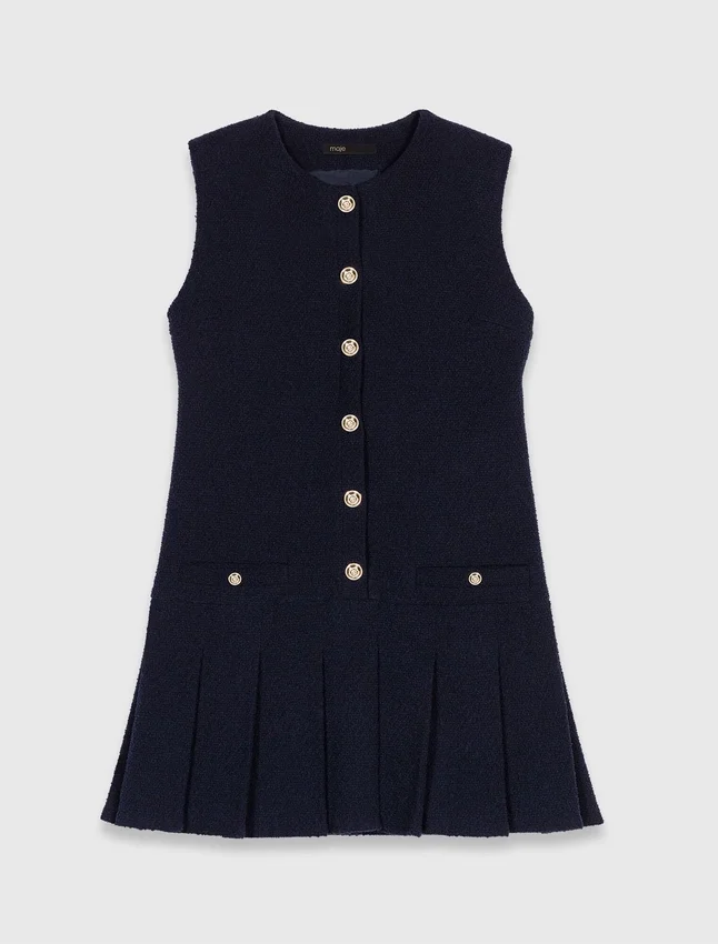 Mini tweed dress with removable collar Mini tweed dress with removable collar