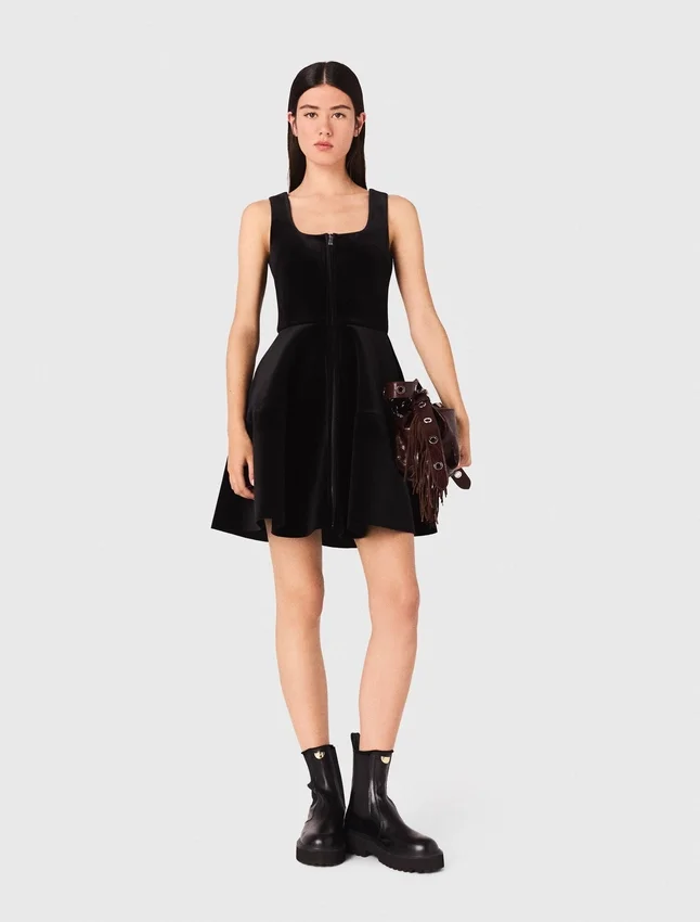 Mini velvet skater dress Mini velvet skater dress