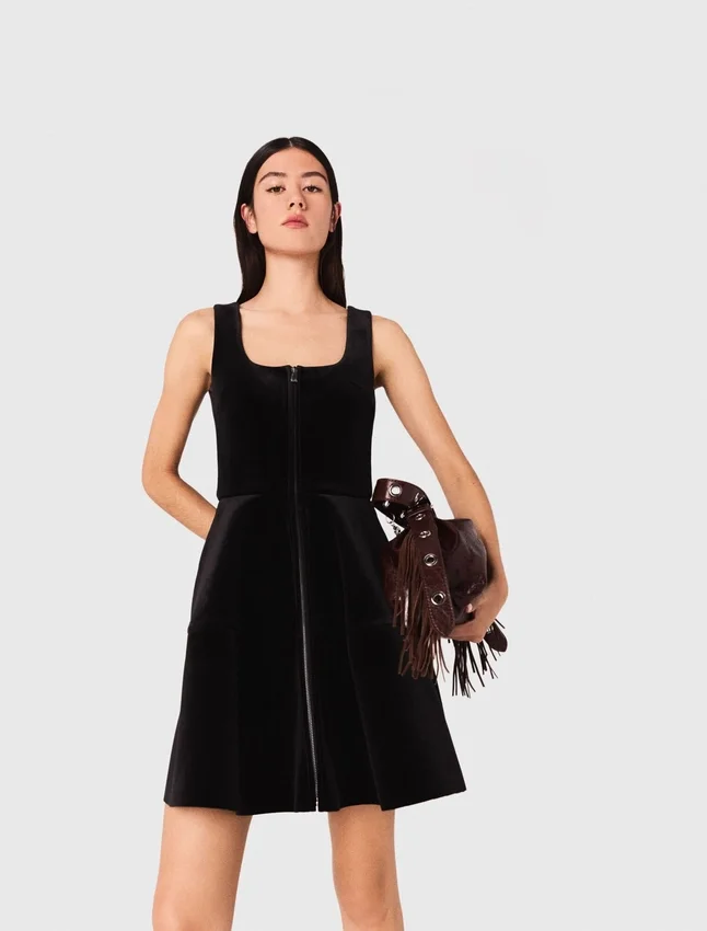Mini velvet skater dress Mini velvet skater dress