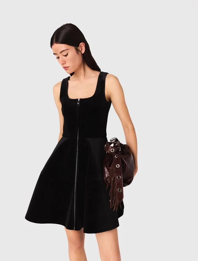 Mini velvet skater dress Mini velvet skater dress