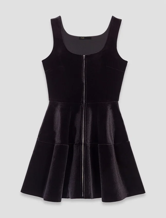 Mini velvet skater dress Mini velvet skater dress