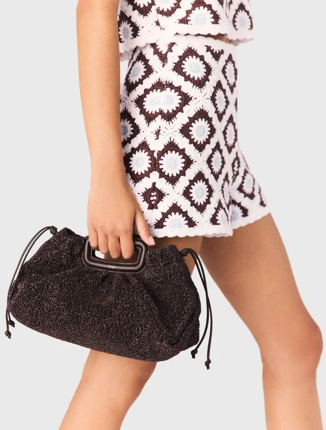Mipli bouclé effect clutch bag Mipli bouclé effect clutch bag