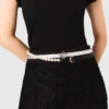 Mixed bead and leather belt