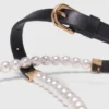 Mixed bead and leather belt