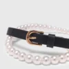 Mixed bead and leather belt