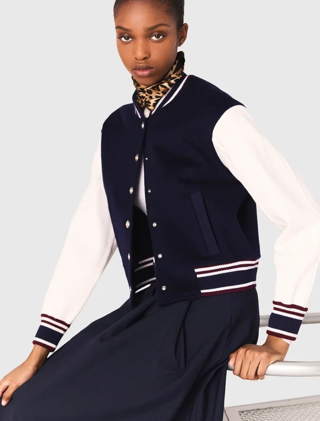 Mixed fabric bomber Mixed fabric bomber