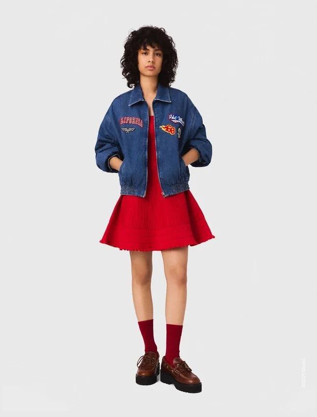 Oversized embroidered denim jacket Oversized embroidered denim jacket