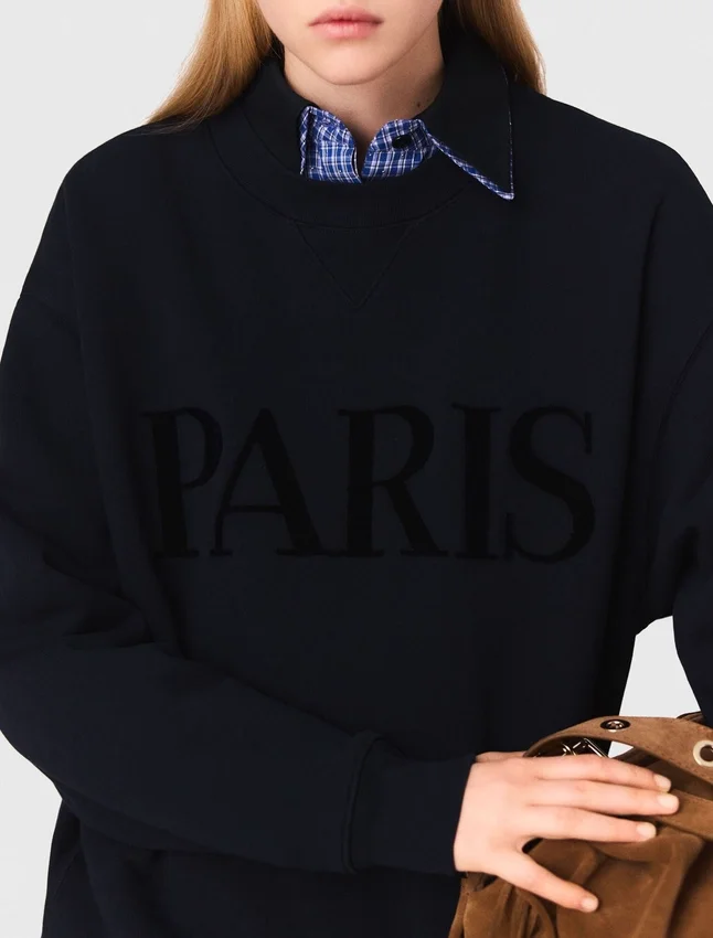 Paris embossed logo sweatshirt Paris embossed logo sweatshirt