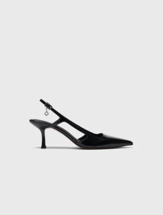 Patent leather slingback pumps