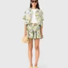 Patterned cropped shirt