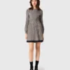 Patterned pleated dress