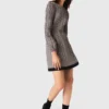 Patterned pleated dress