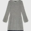 Patterned pleated dress
