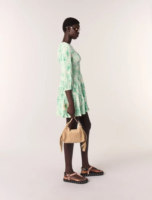 Patterned pleated mini dress Patterned pleated mini dress