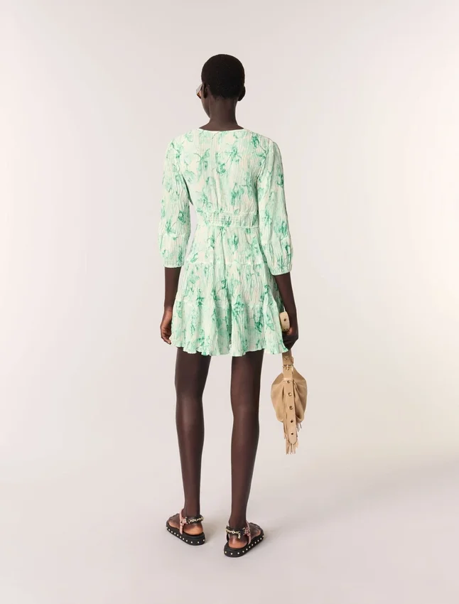 Patterned pleated mini dress Patterned pleated mini dress